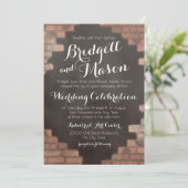 Brick and Slate Graffiti Wedding Kaart (Staand voorkant)