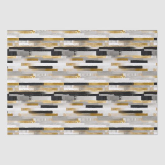 Brick Bond Brushstrokes geometrisch patroon Tissuepapier (Voorkant)