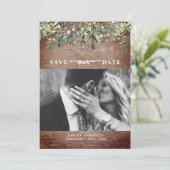 Brick Botanical String Lights Foto Weddenschap Save The Date (Staand voorkant)