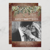 Brick Botanical String Lights Foto Weddenschap Save The Date (Voorkant / Achterkant)