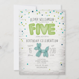 Brick Brick Confetti Blue Green 5th Birthday Kaart