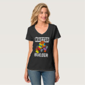 Brick Builder Blokken Master Builder Kind Speelgoe T-shirt (Voorkant volledig)