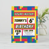 Brick Builder Customizable Birthday Invitation (Debout devant)
