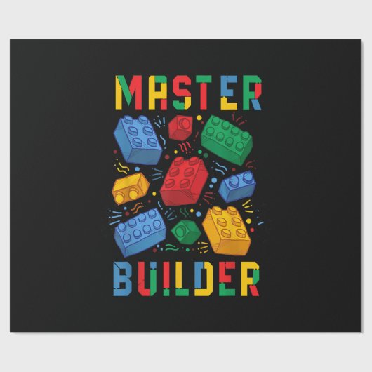 Brick Builder Funny Blocks Building Master Builder Cadeaupapier (Vlak)