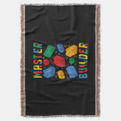 Brick Builder Funny Blocks Building Master Builder Deken (Voorkant Verticaal)