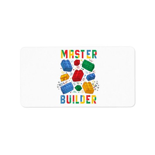 Brick Builder Funny Blocks Building Master Builder Etiket (Voorkant)