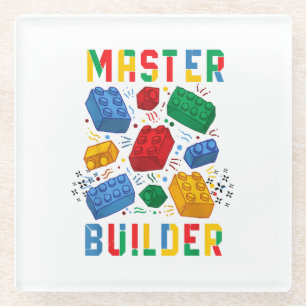 Brick Builder Funny Blocks Building Master Builder Glazen Onderzetter