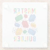 Brick Builder Funny Blocks Building Master Builder Glazen Onderzetter (Achterkant)