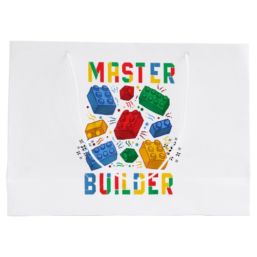 Brick Builder Funny Blocks Building Master Builder Groot Cadeauzakje (Achterkant)