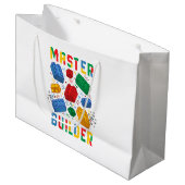 Brick Builder Funny Blocks Building Master Builder Groot Cadeauzakje (Voorkant Gekanteld)