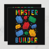Brick Builder Funny Blocks Building Master Builder Kaart (Voorkant / Achterkant)