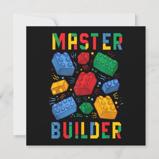 Brick Builder Funny Blocks Building Master Builder Kaart (Voorkant)