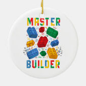 Brick Builder Funny Blocks Building Master Builder Keramisch Ornament (Achterkant)