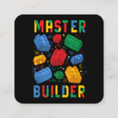 Brick Builder Funny Blocks Building Master Builder Vierkante Visitekaartje (Achterkant)