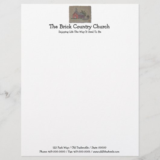 Brick Country Church Gepersonaliseerd Briefhoofd (Voorkant)