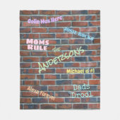 Brick Graffiti Muur Aangepaste namen Fleece Deken (Voorkant)
