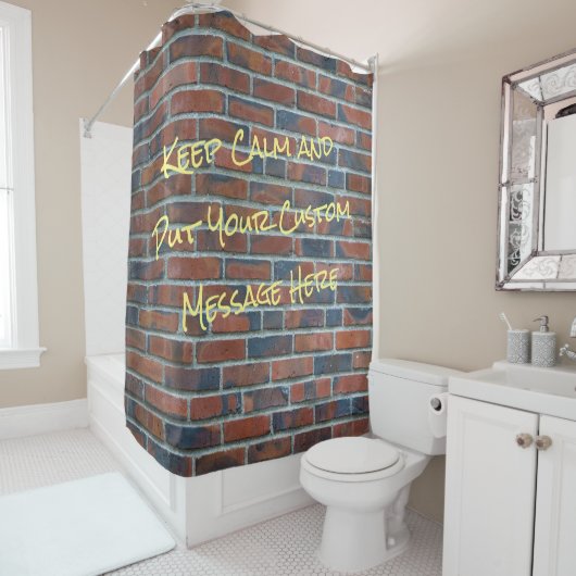 Brick Graffiti Wall Custom Bericht Douchegordijn (In situ)