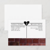 Brick Industrial Wedding Invitation Details Kaart (Voorkant / Achterkant)