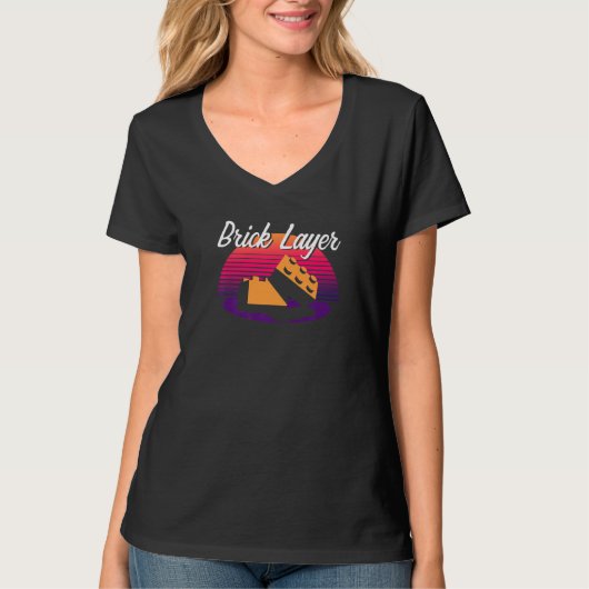 Brick Layer Big Building Blocks Master Builder Eng T-shirt (Voorkant)