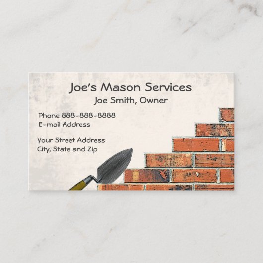 Brick Mason Masonry Visitekaartje (Voorkant)