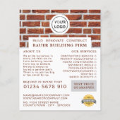 Brick-muur, bouwvakkers-Logo, bouwers-omkeren Flyer (Voorkant)