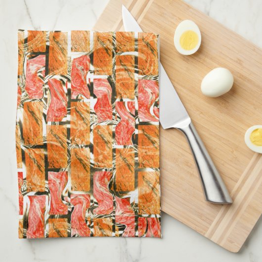 Brick-ontwerp met heldere tonen die hen scheiden theedoek (Quarter Fold)