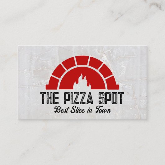 Brick Oven Flame Logo | Pizza Shop Visitekaartje (Voorkant)