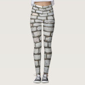 Brick Pattern Cobblestone Street Pathway Sidewalk Leggings (Voorkant)