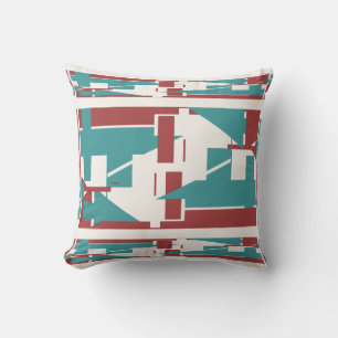 Brick Red Blauwgroen Blauw Mediterraan 3-tier Moza Kussen