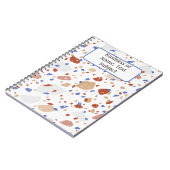 Brick Red Blue & Tan Marble Chips Terrazzo Pattern Notitieboek (Linkerzijde)