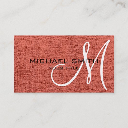 Brick Red Canvas Kijk Monogram Visitekaartje (Voorkant)