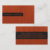 Brick Red Elegant Monogram Visitekaartje (Voorkant / Achterkant)