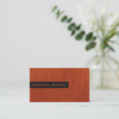 Brick Red Elegant Monogram Visitekaartje (Staand voorkant)