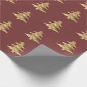 Brick Red Gold Kerstboom Cadeaupapier (Hoek)