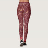 brick red marble print leggings (Achterkant)