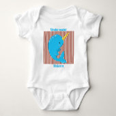 Brick Red-White Stripe・Arctic Narwhal Romper (Voorkant)
