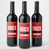 Brick Red Wine Firefighter Vin bouteille Étiquette
