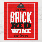 Brick Red Wine Firefighter Vin bouteille Étiquette (Étiquettes simples)