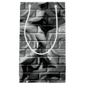 Brick-Rozen 15 zwarte witte tot kleine tas met cad Klein Cadeauzakje (Voorkant)