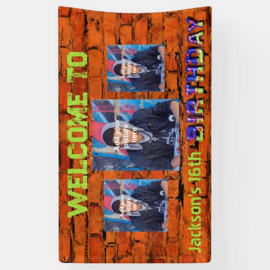 Brick wall afbeelding spandoek (Verticaal)