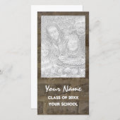 Brick Wall Afstuderen Aankondiging Fotokaart (Voorkant / Achterkant)