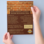 Brick Wall, bouwbedrijf, bouwstenen Adverteren Flyer (Hand)