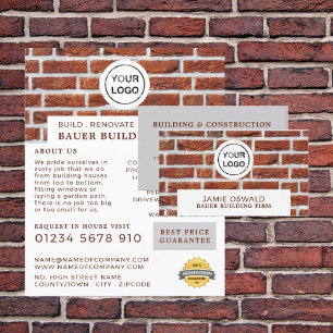 Brick Wall, bouwvakkers Logo, bouwstenen Visitekaartje