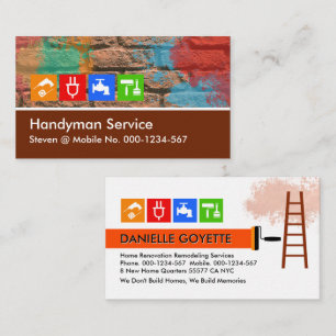 Brick Wall Brown Layer Paint Splatter Visitekaartje