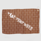 Brick Wall Design Golfhanddoek met aangepaste teks (Horizontaal)