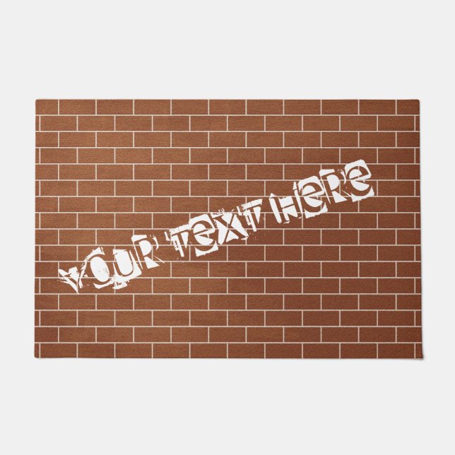 Brick Wall Doormat - aangepaste tekst Deurmat (Voorkant)