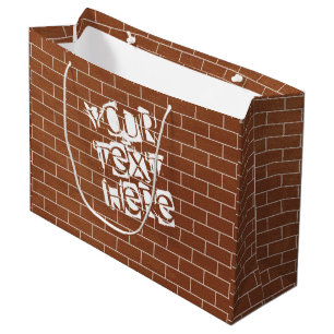 Brick Wall Gift Bag met aangepaste tekst Groot Cadeauzakje