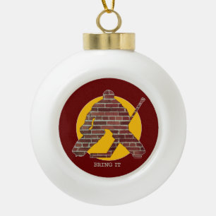 Brick Wall Goalie Keramische Bal Ornament