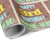 Brick Wall Graffiti geïnspireerd 3e verjaardag + n Cadeaupapier (Rol Hoek)