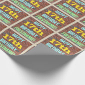 Brick Wall Graffiti geïnspireerd op 17e verjaardag Cadeaupapier (Hoek)